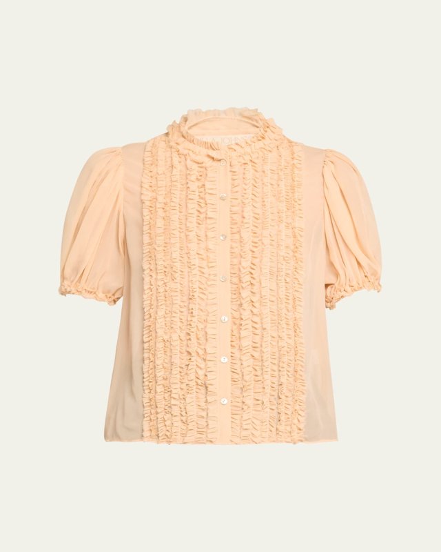 Adira Ruffled Silk Top